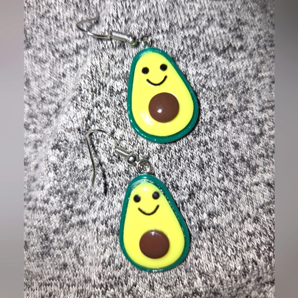 Earrings, Smiley Avocado  for All!! NWOT
